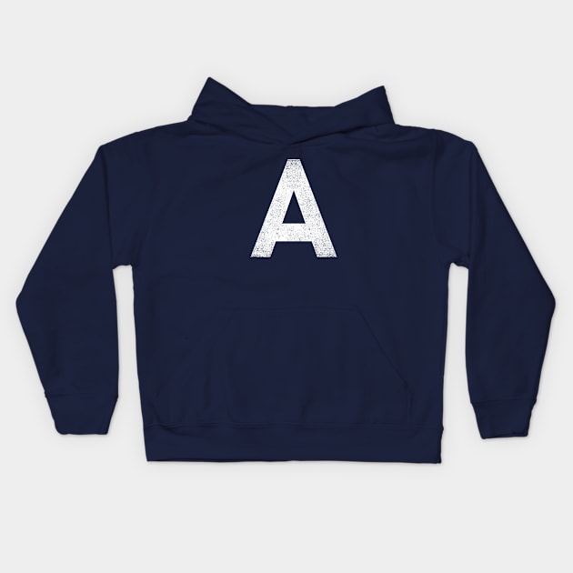 Vintage Letter A Capital Alphabet A Monogram Kids Hoodie by Shariss